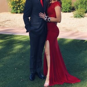 Beaded Red Sherri Hill Prom Dress size 4